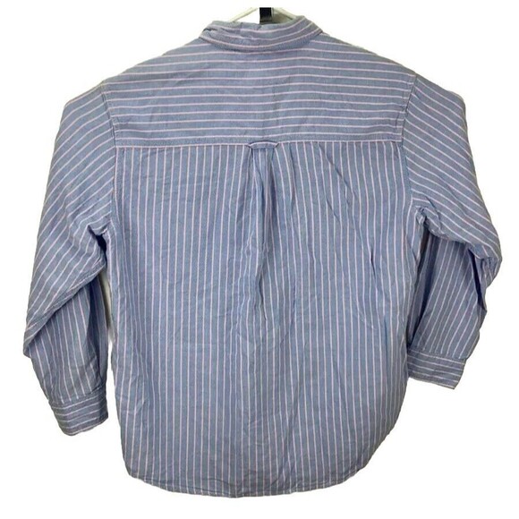 Chaps Blue Pink  Stripe Long Sleeve Button-Up Cotton Shirt Men's Size Large - Picture 4 of 8